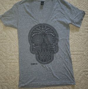 OBEY womens skull shirt